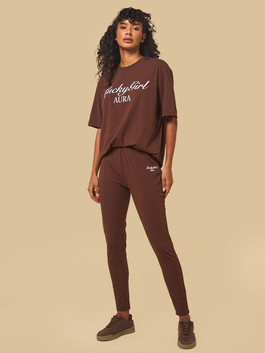 Slogan Print Leggings