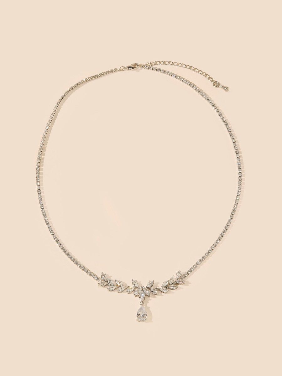 Embellished Pendant Necklace and Earrings Set