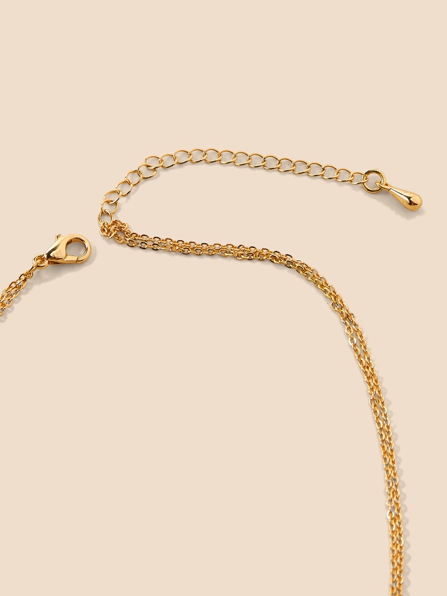 Embellished Pendant Layered Necklace with Earrings