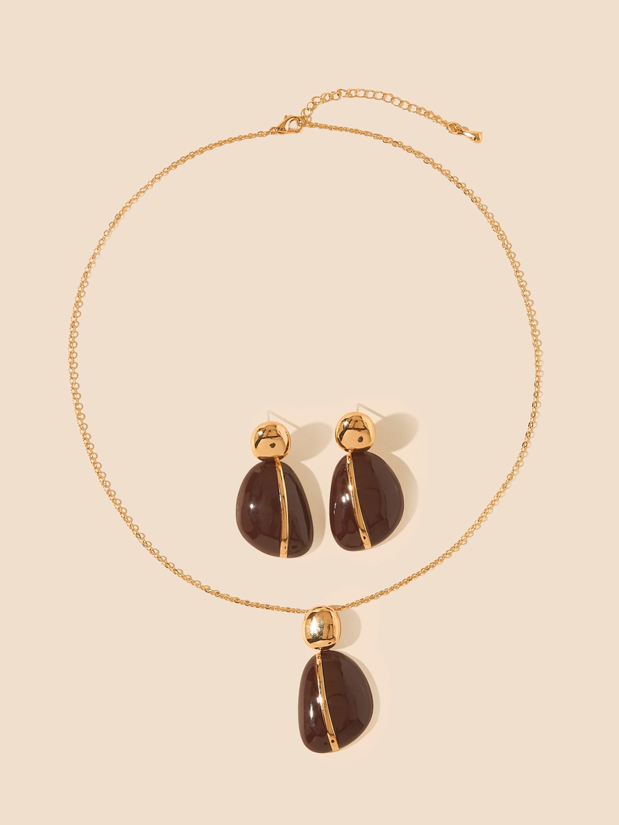 Embellished Pendant Necklace and Earrings Set