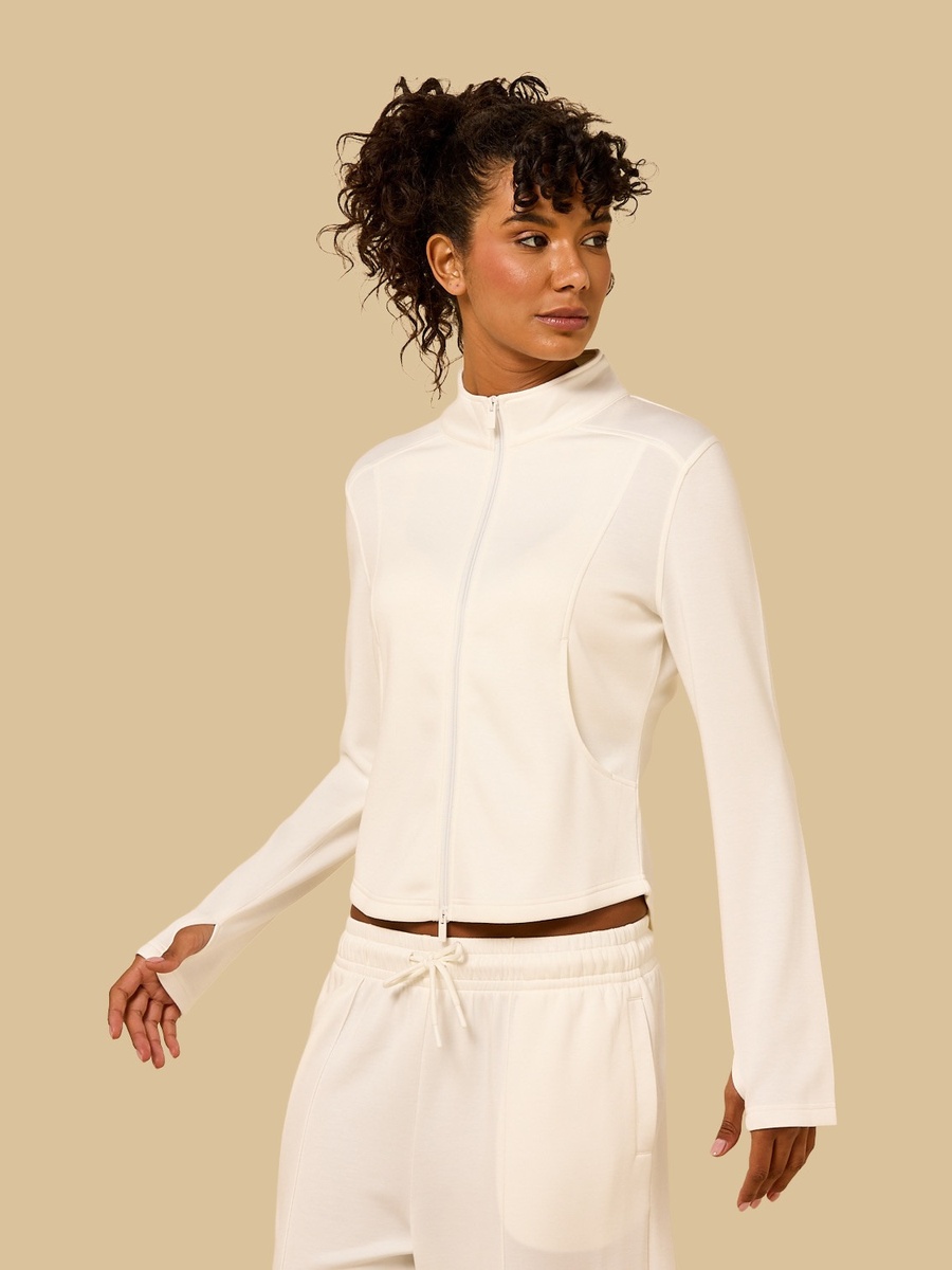 Panelled Fitted Scuba Jacket