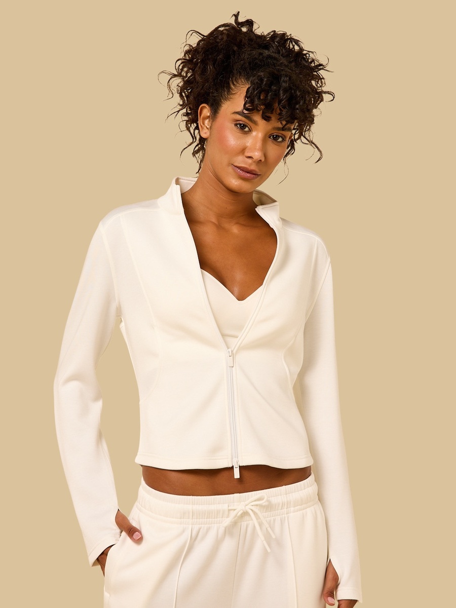 Panelled Fitted Scuba Jacket