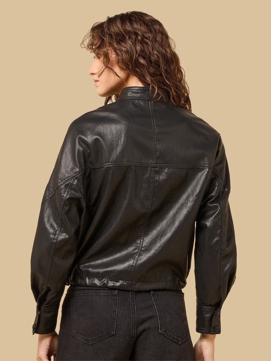 Bomber Jacket with Tie-Up Detail