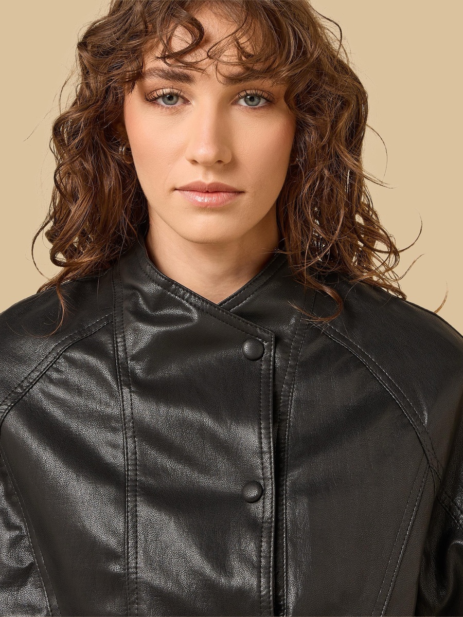 Bomber Jacket with Tie-Up Detail