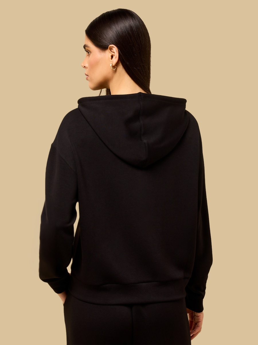 Plain Zip Through Hoodie