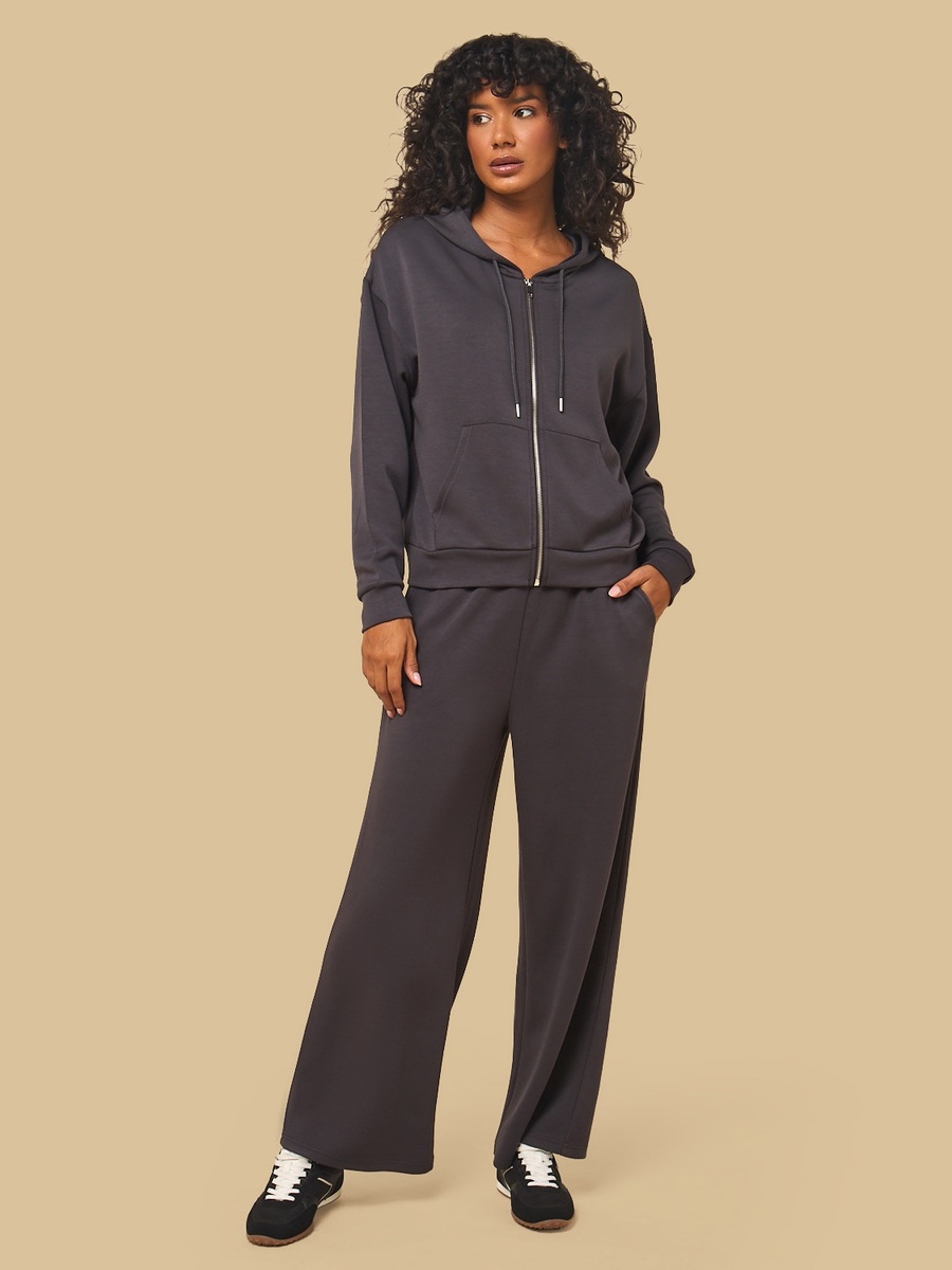 Plain Zip Through Hoodie