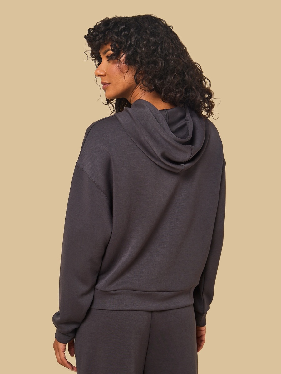 Plain Zip Through Hoodie