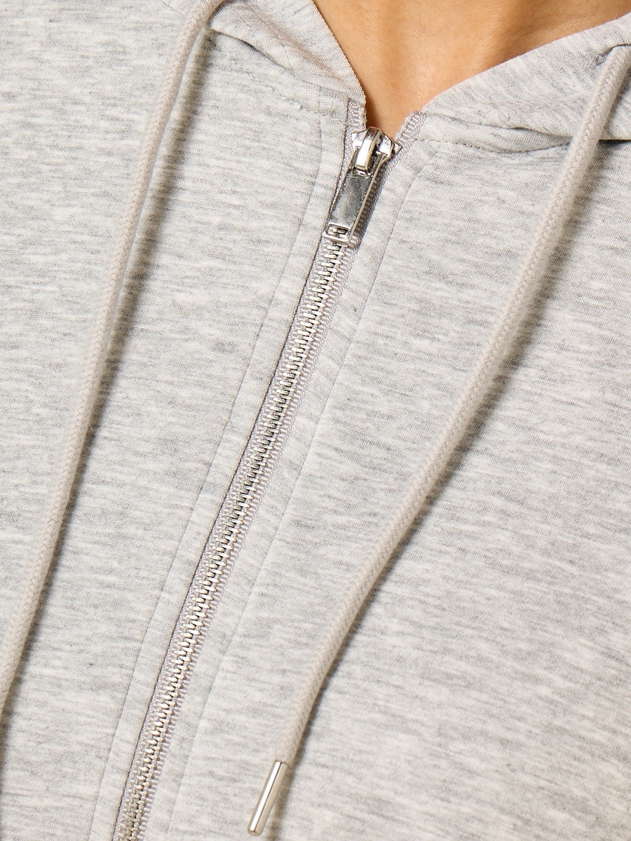 Plain Zip Through Hoodie