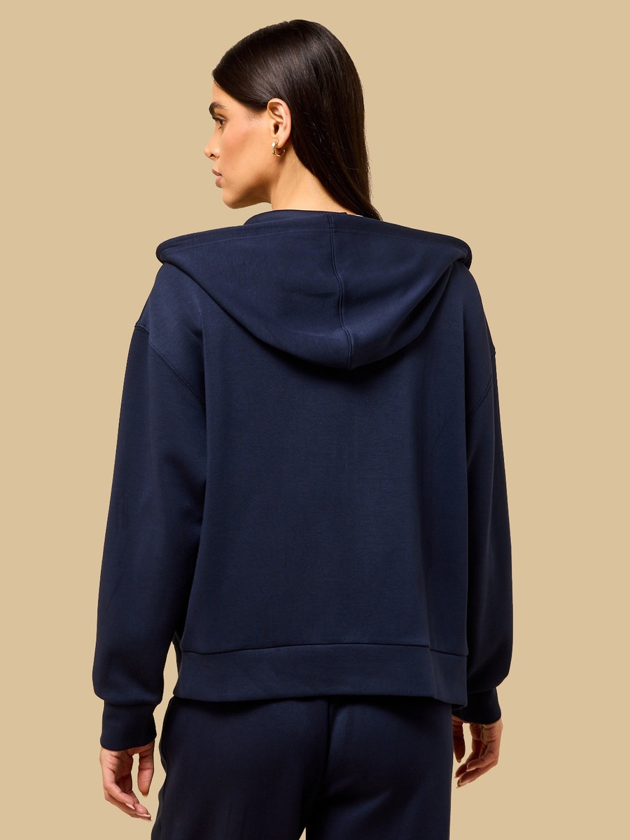 Plain Zip Through Hoodie