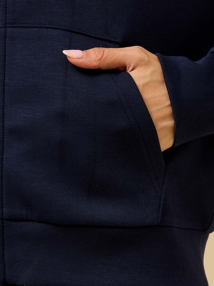 Plain Zip Through Hoodie
