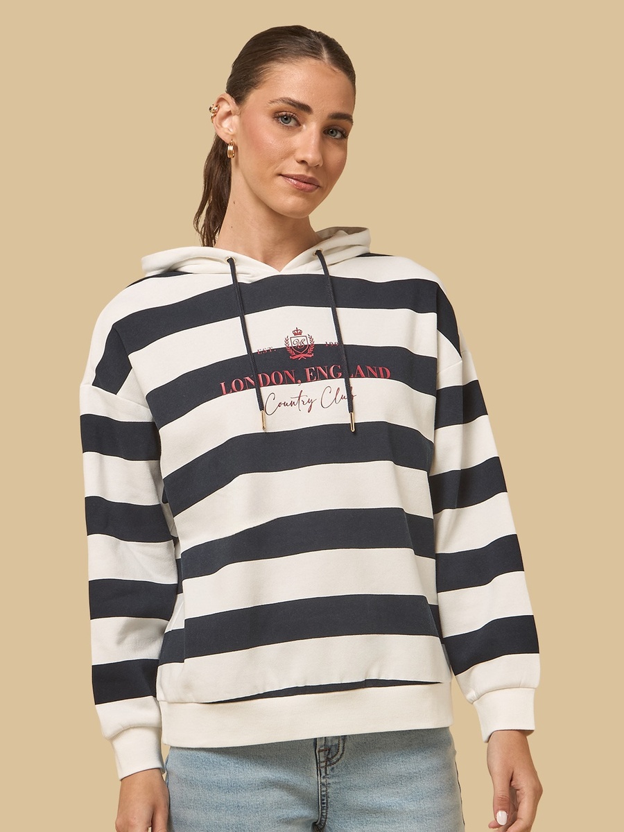 Striped Hooded Sweatshirt