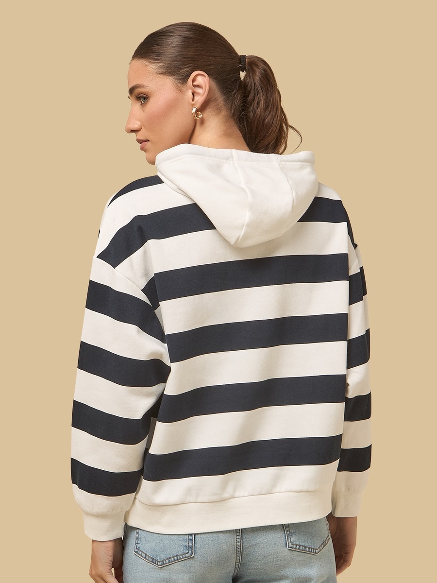 Striped Hooded Sweatshirt