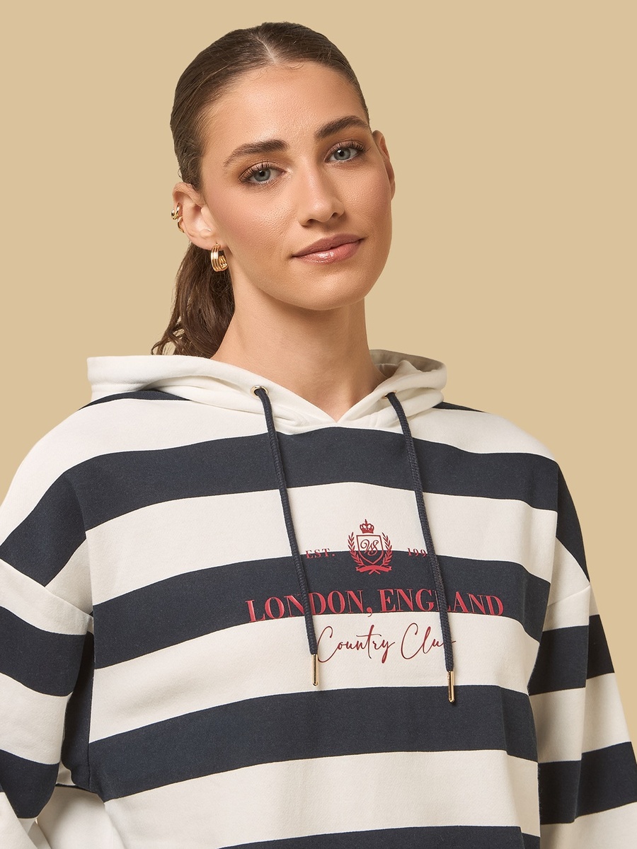 Striped Hooded Sweatshirt