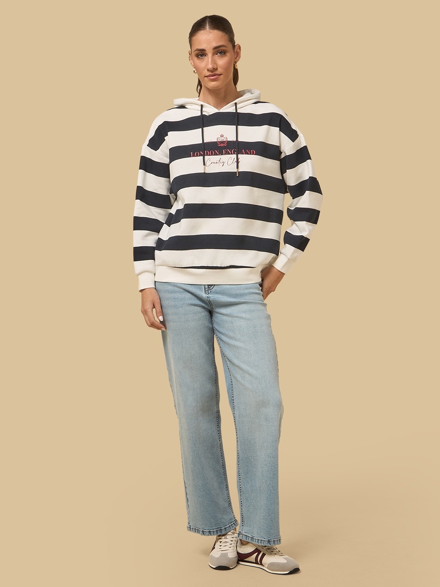 Striped Hooded Sweatshirt