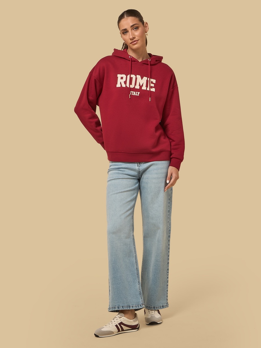 Rome Applique Hooded Sweatshirt