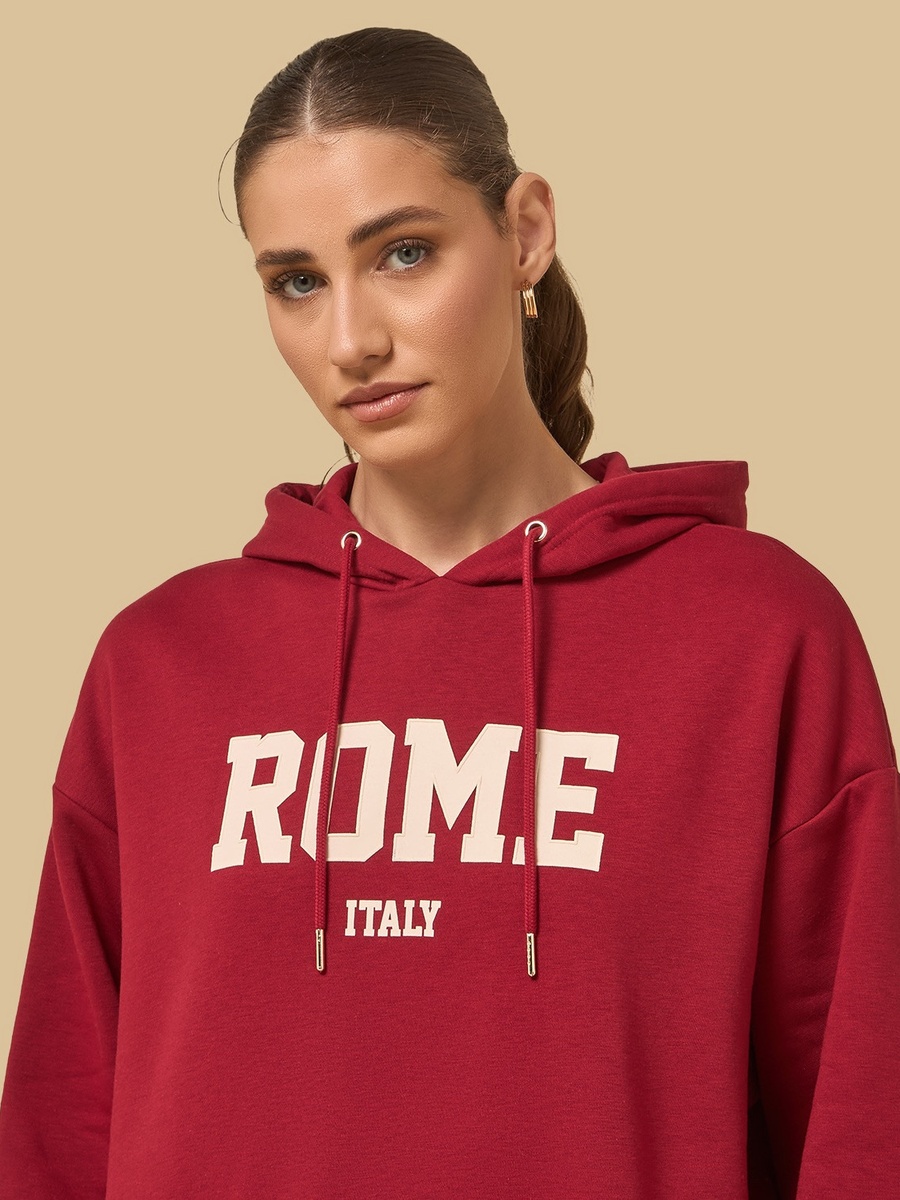 Rome Applique Hooded Sweatshirt