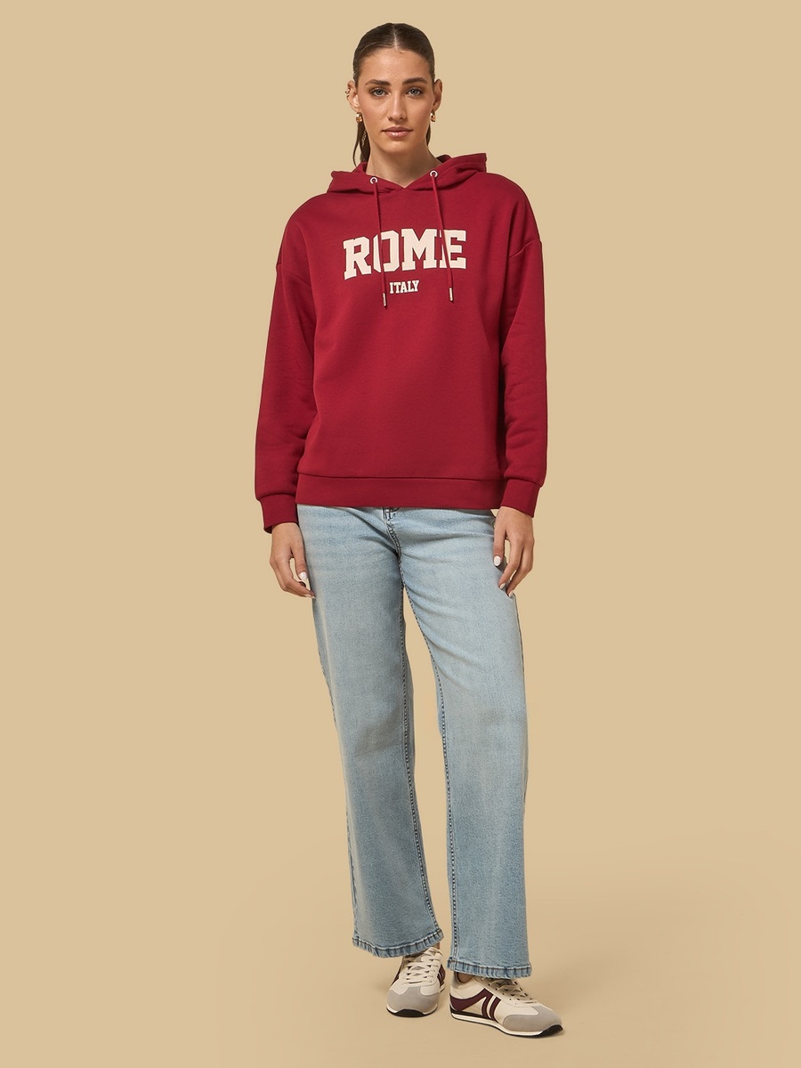 Rome Applique Hooded Sweatshirt