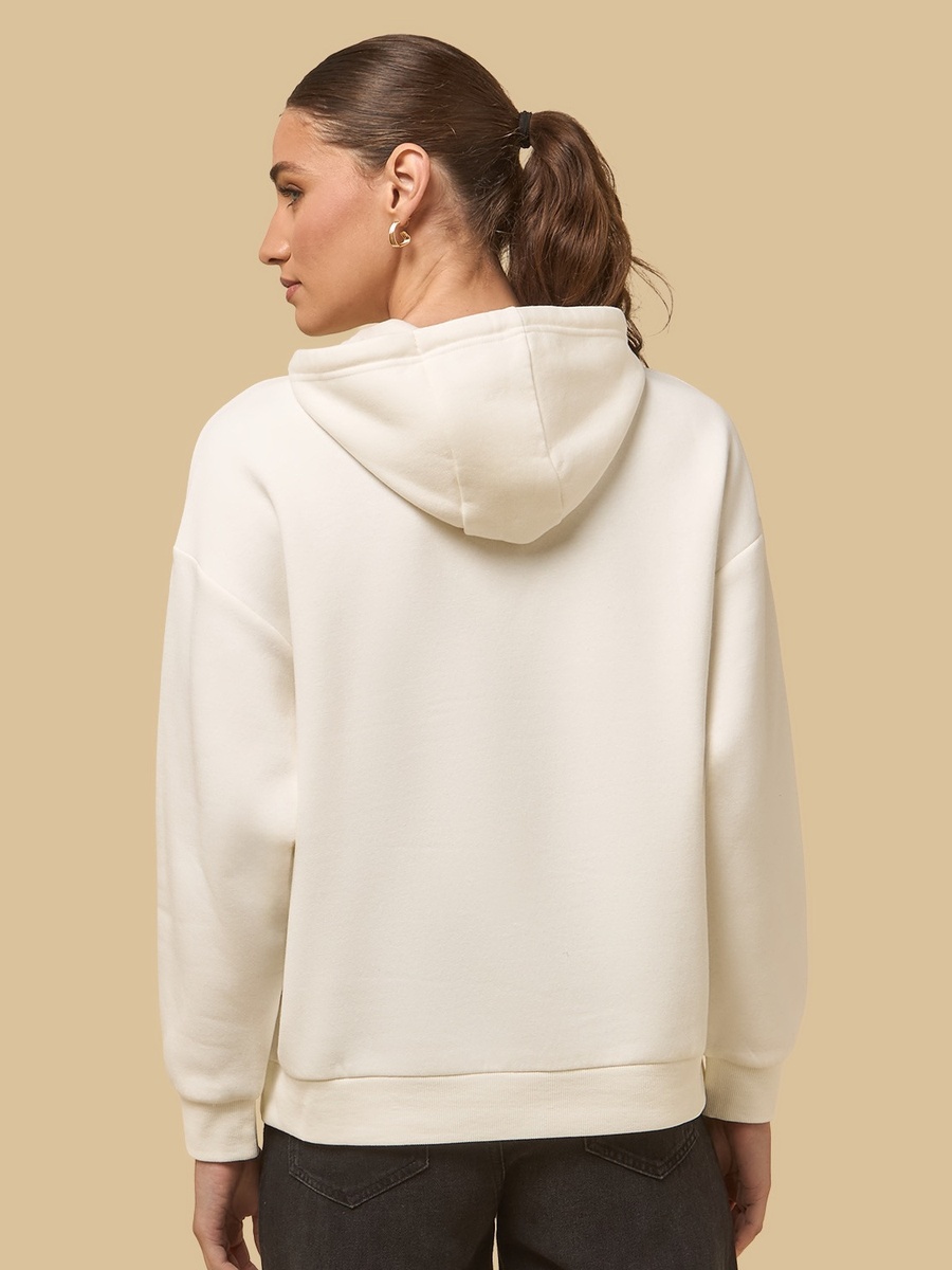 Slogan Print Hooded Sweatshirt