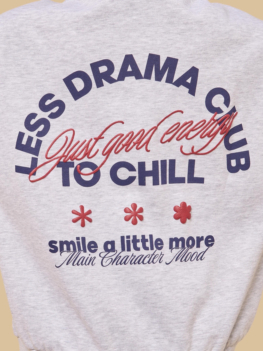 Slogan Print Hooded Sweatshirt