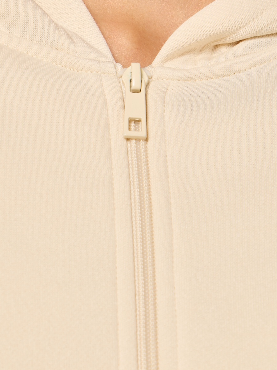 Slogan Print Zip Through Hoodie