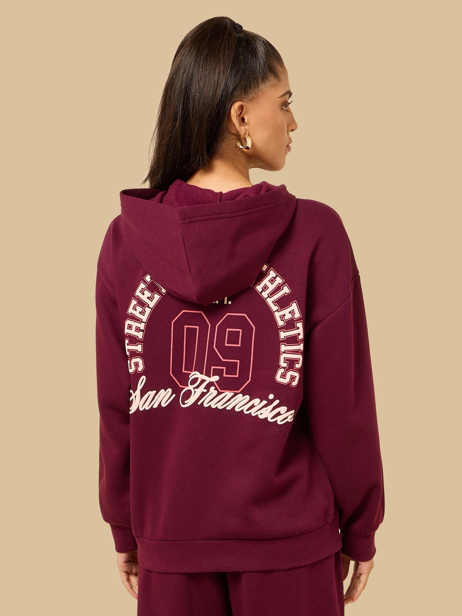 San Francisco Print Zip Through Hoodie