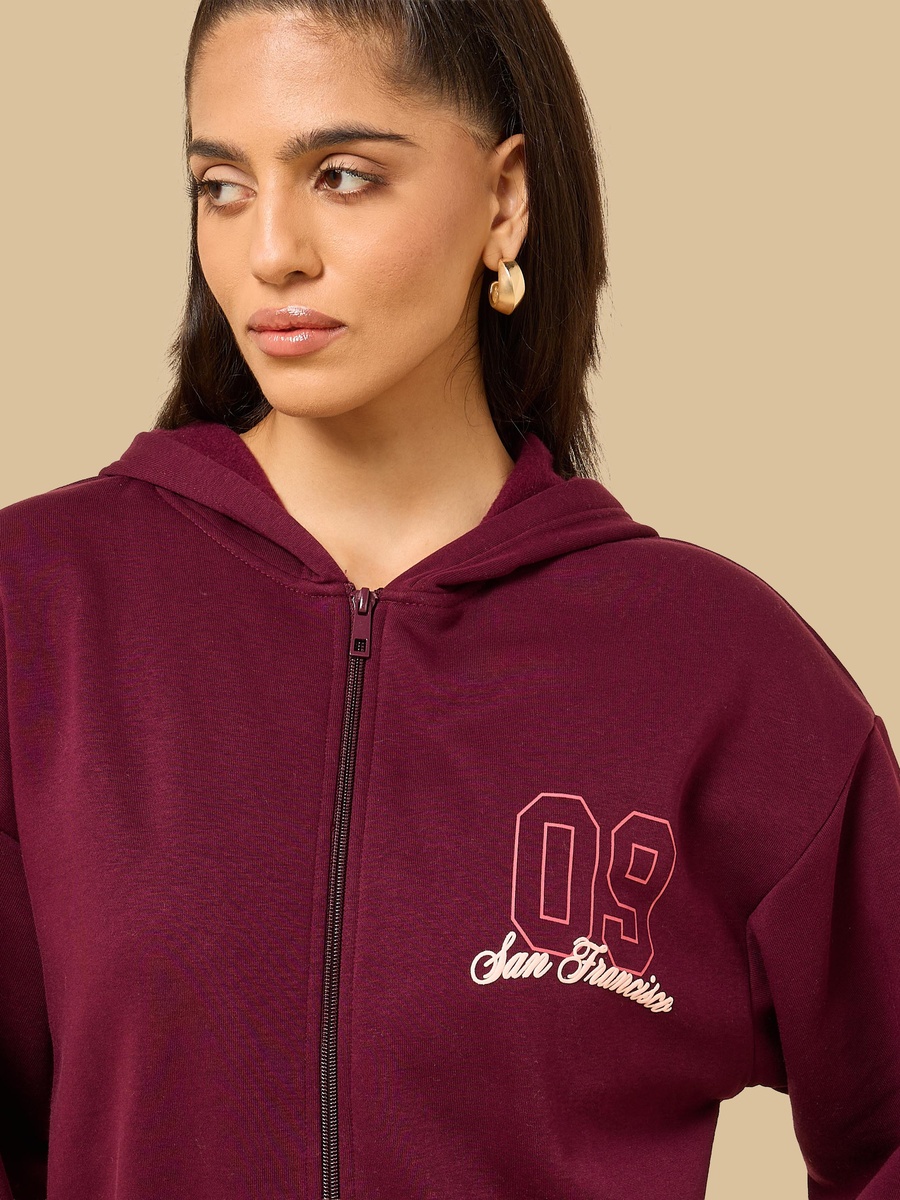 San Francisco Print Zip Through Hoodie