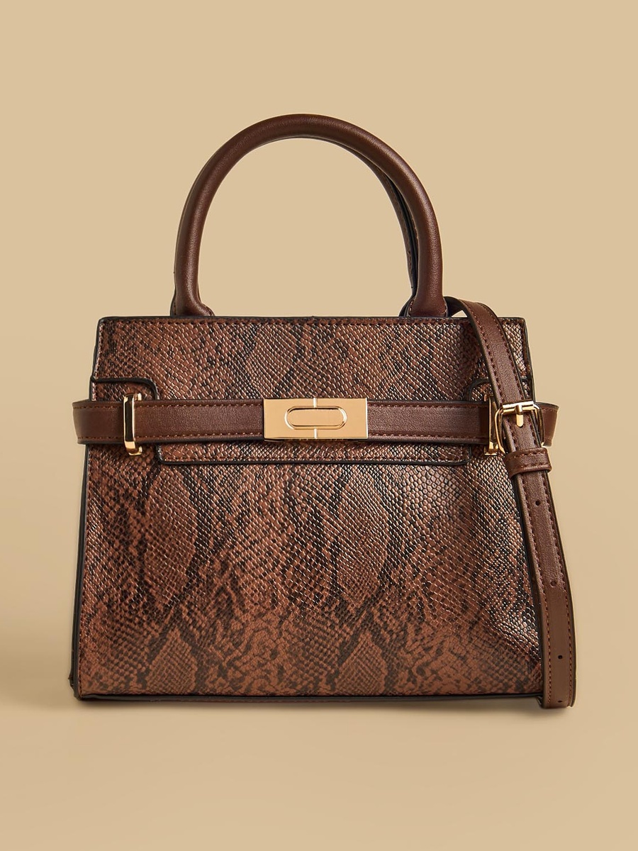 Textured Tote Bag with Detachable Strap