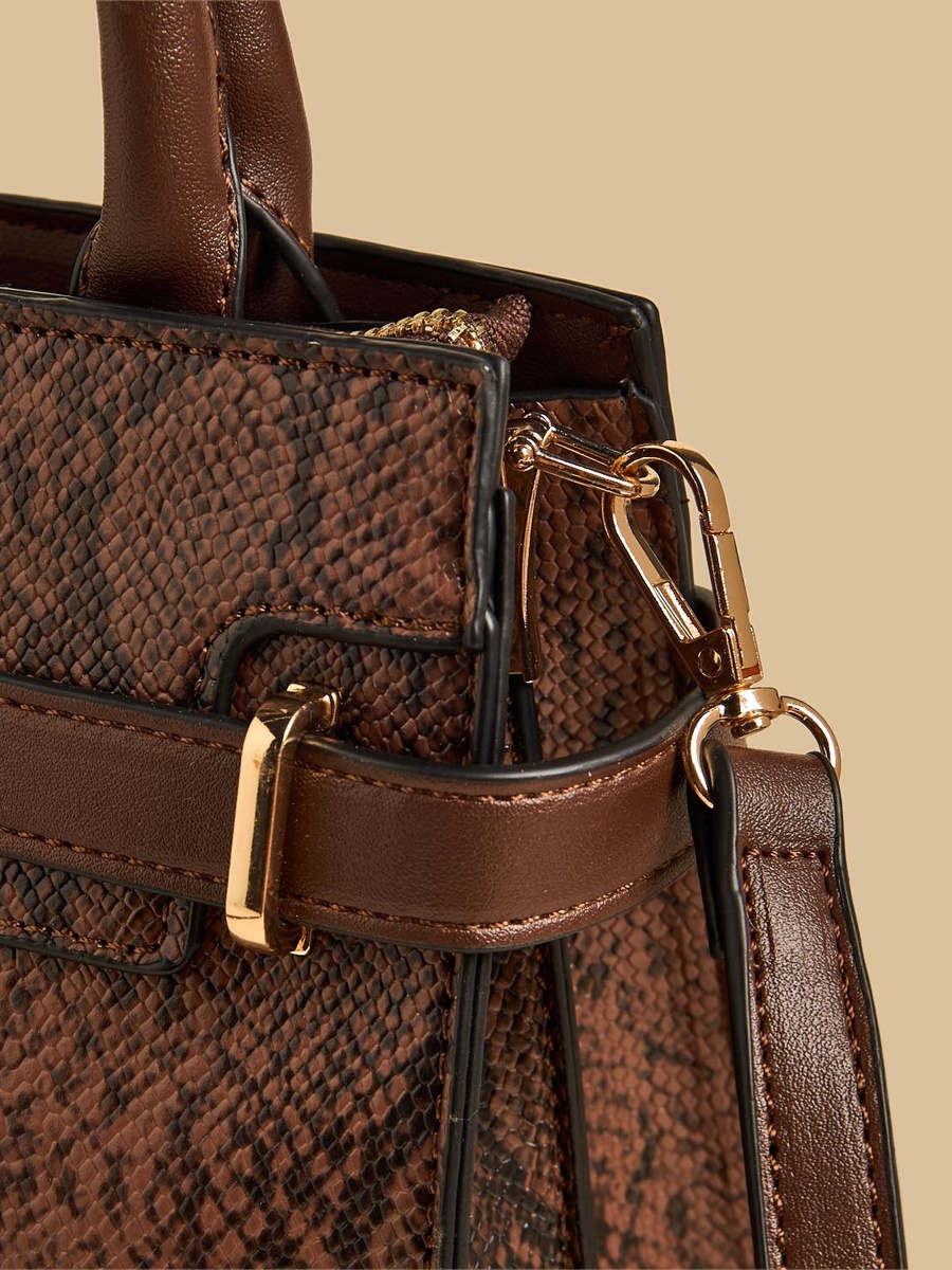 Textured Tote Bag with Detachable Strap