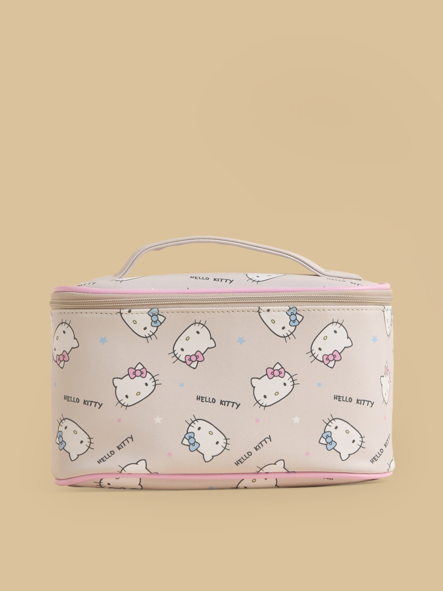Hello Kitty Print Vanity Pouch with Handle