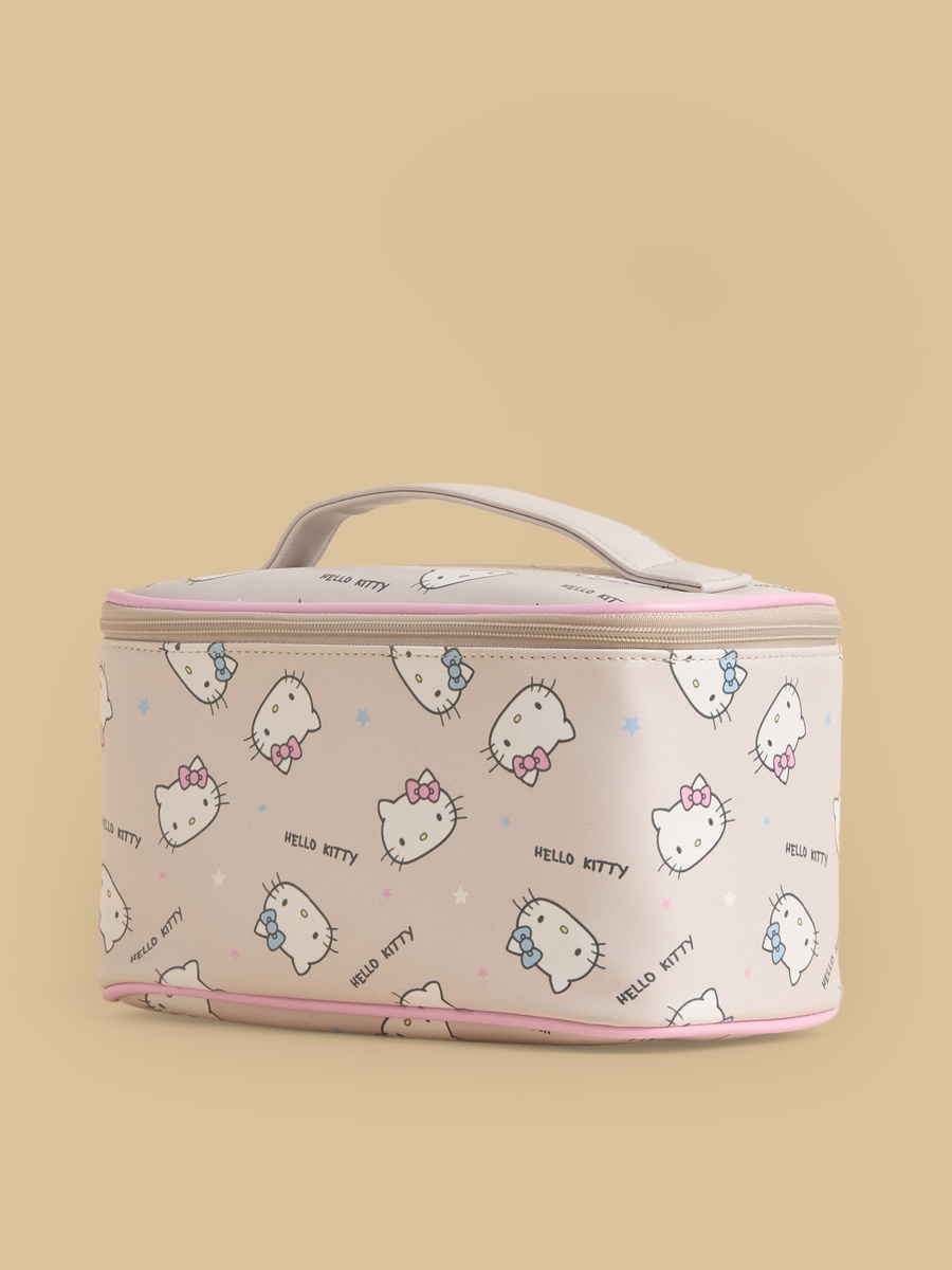 Hello Kitty Print Vanity Pouch with Handle