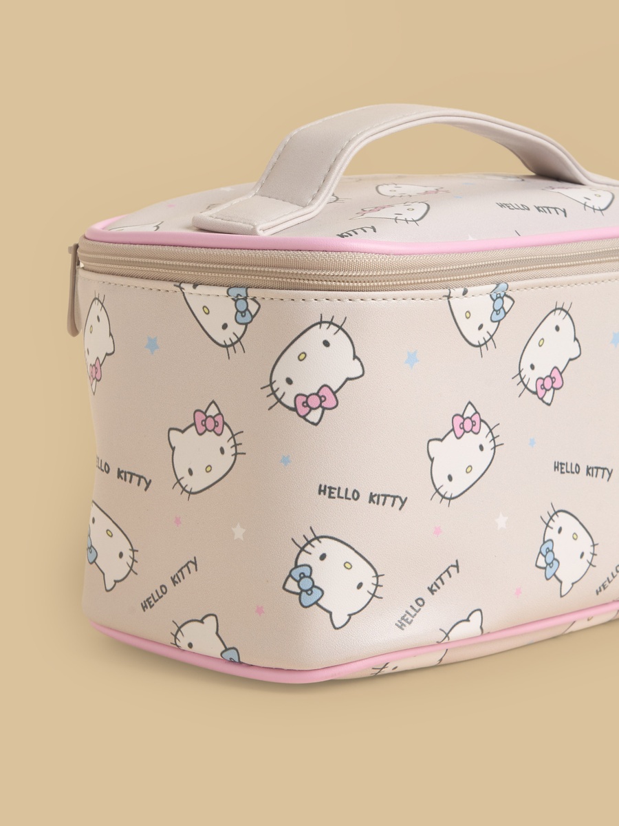 Hello Kitty Print Vanity Pouch with Handle