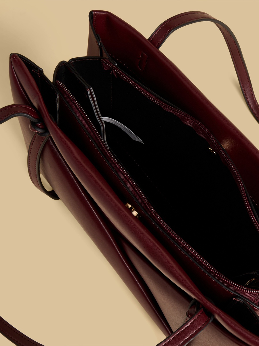 Asymmetric Panel Tote Bag with Double Handle
