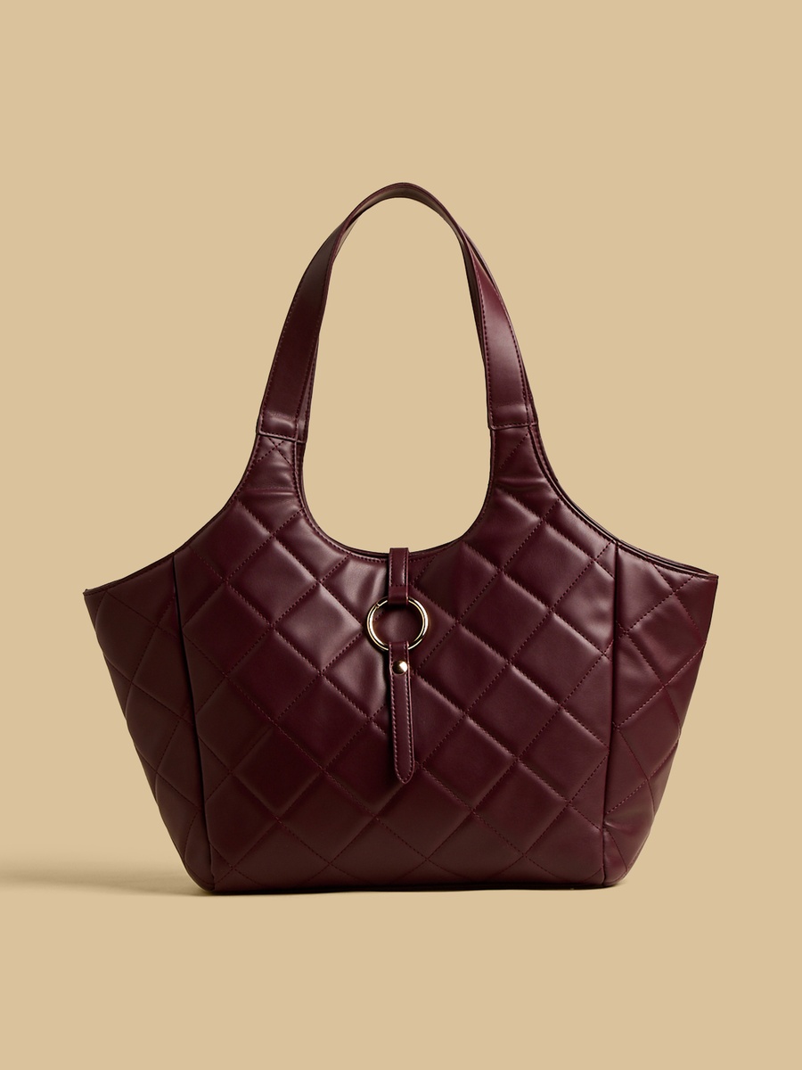 Quilted Tote Bag with Double Handle