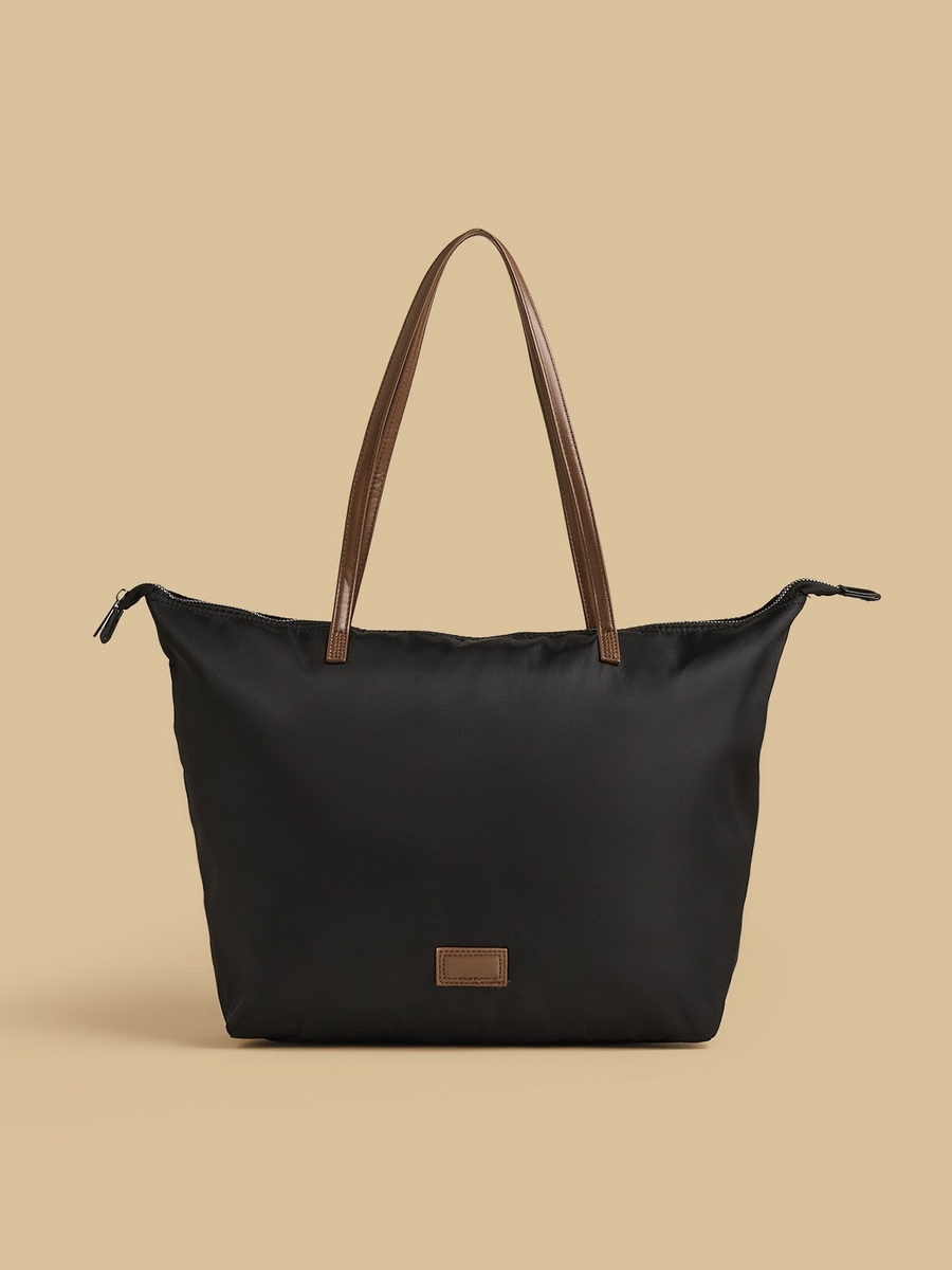 Plain Tote Bag with Zip Closure