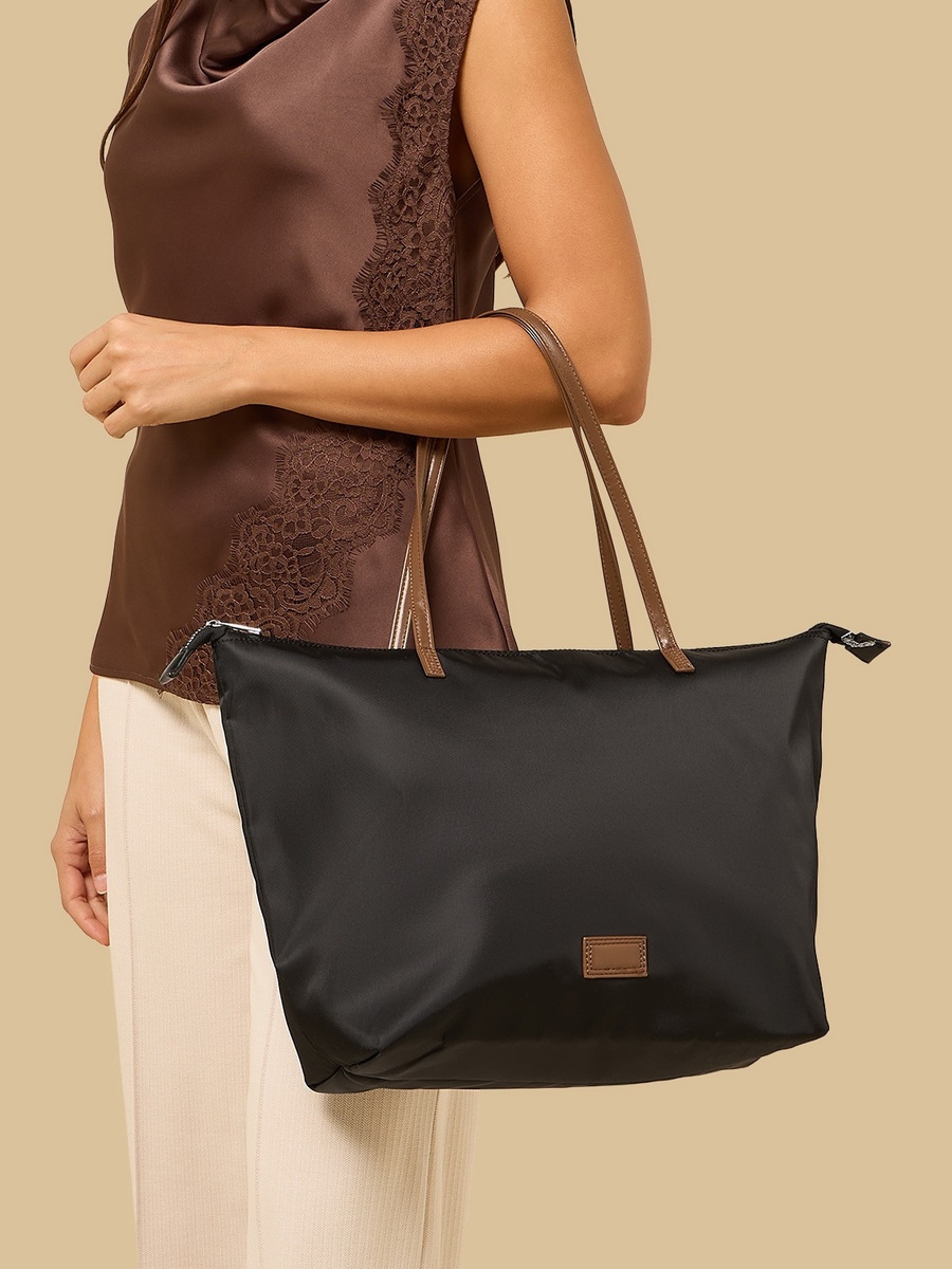 Plain Tote Bag with Zip Closure