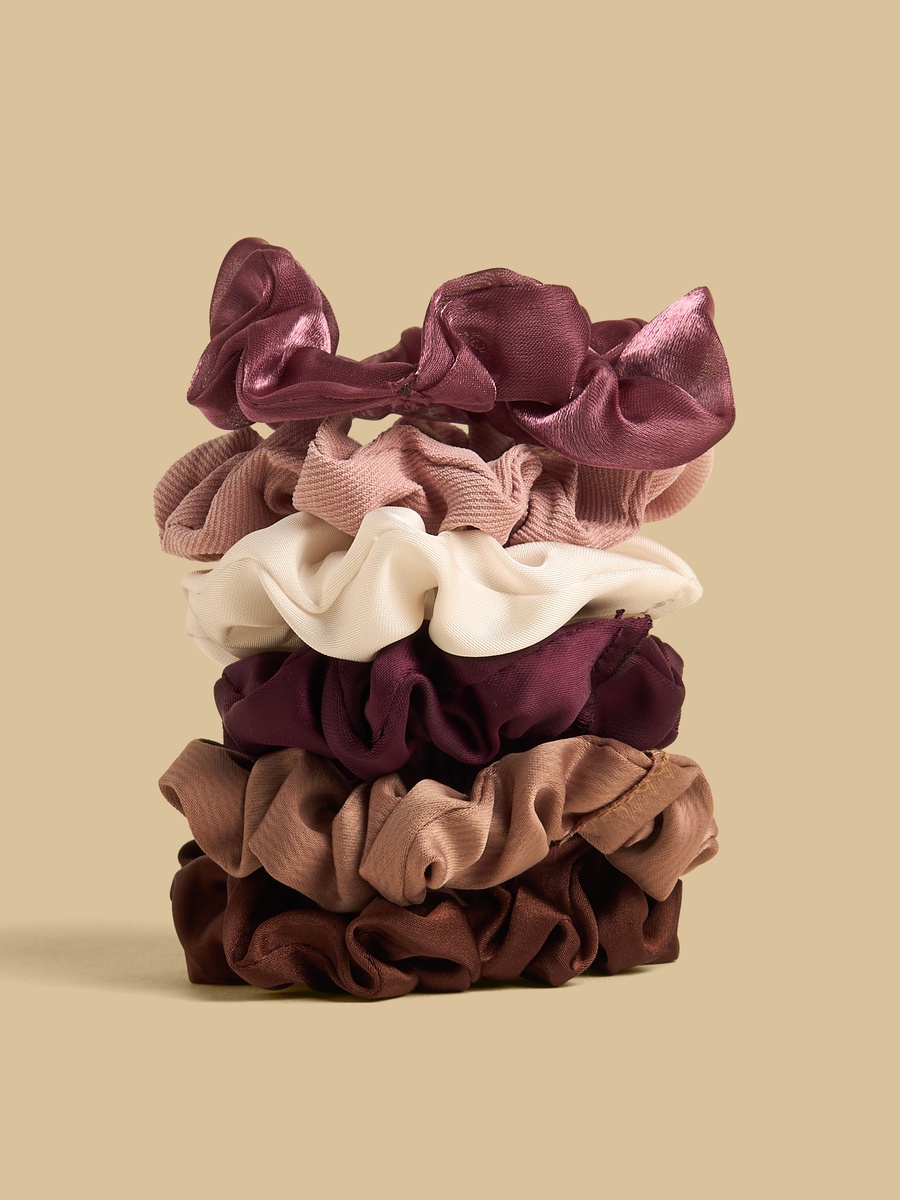 Pack of 6 - Plain Scrunchie