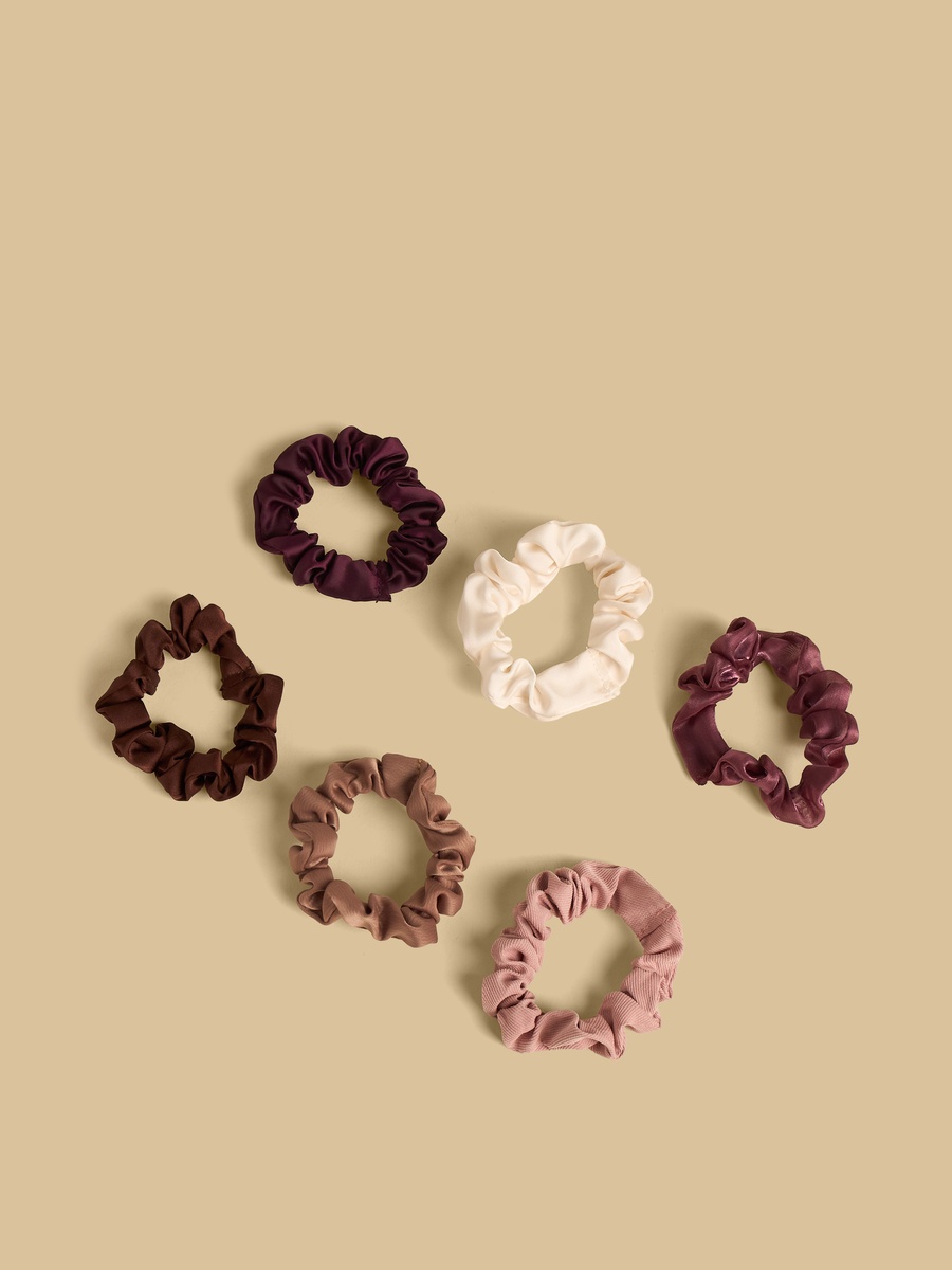 Pack of 6 - Plain Scrunchie