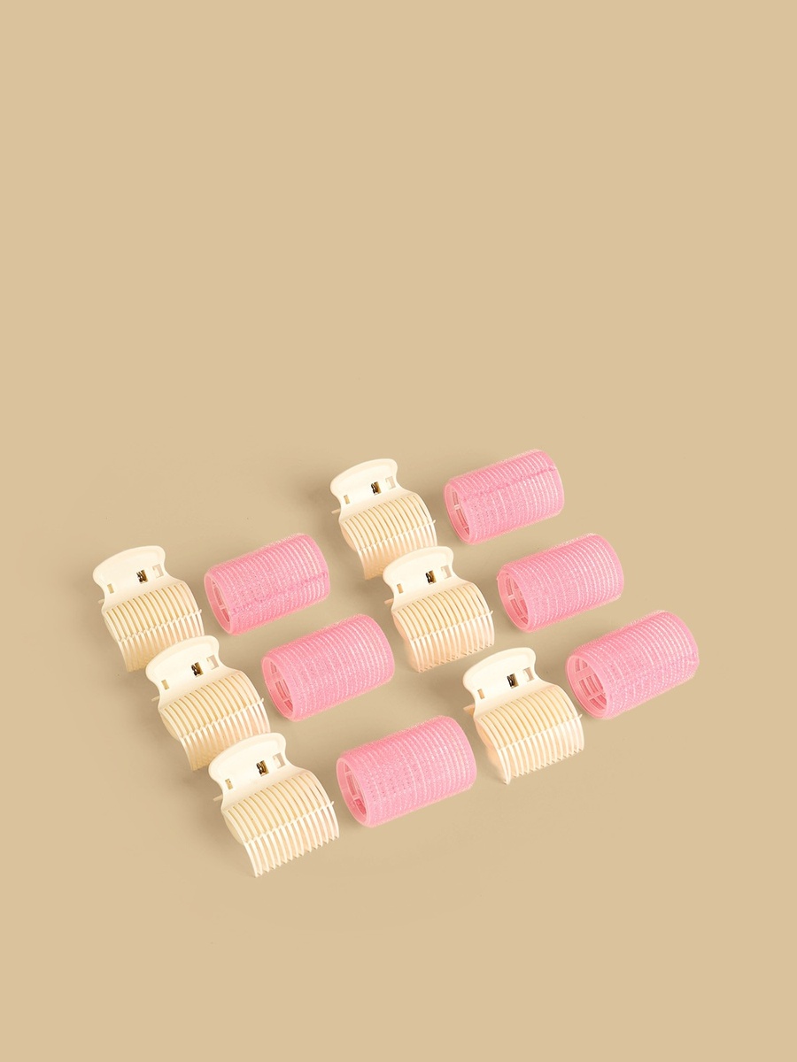 Assorted 12-Piece Hair Clamp and Roller Set
