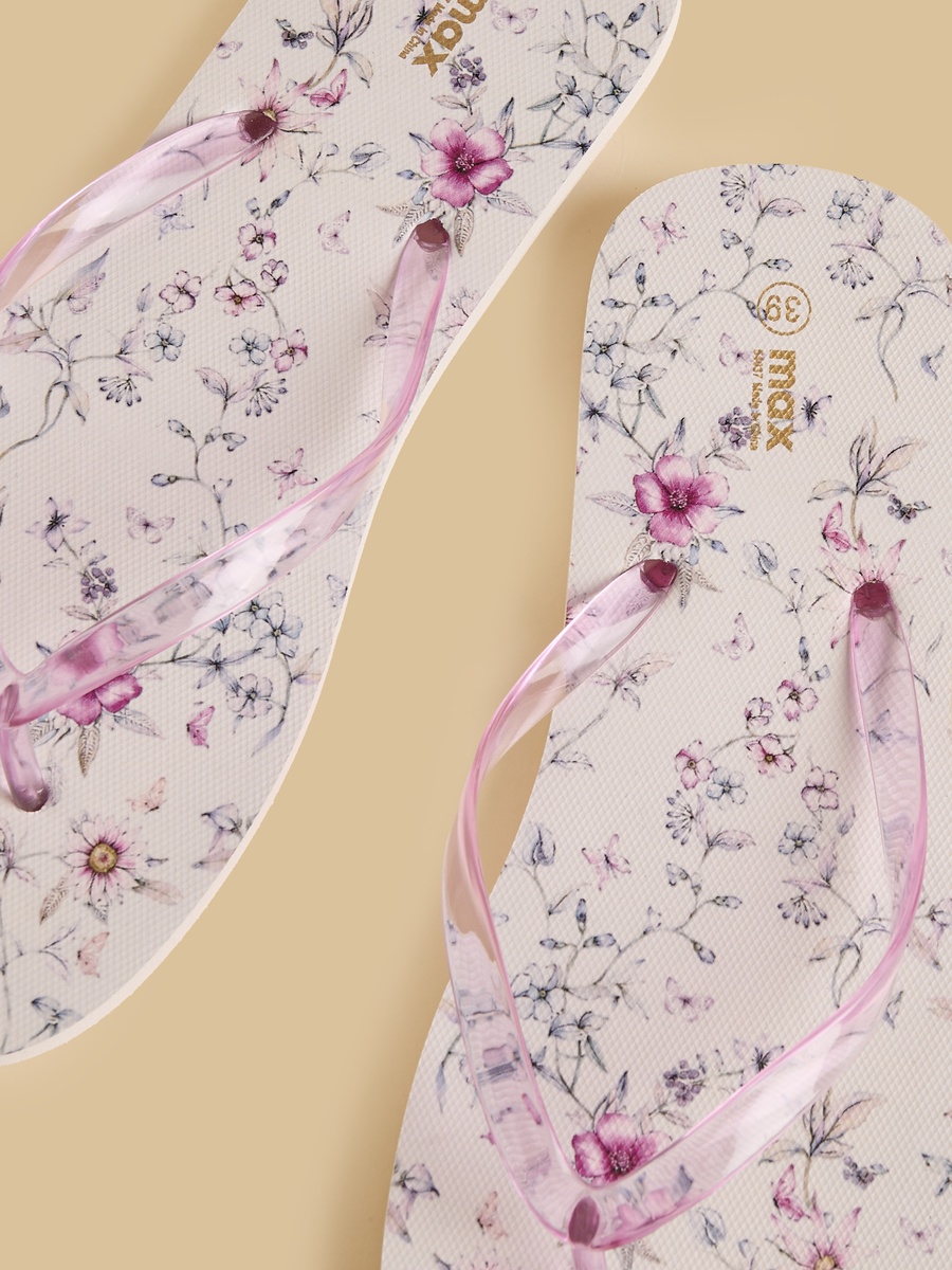 Floral Print Beach Slippers