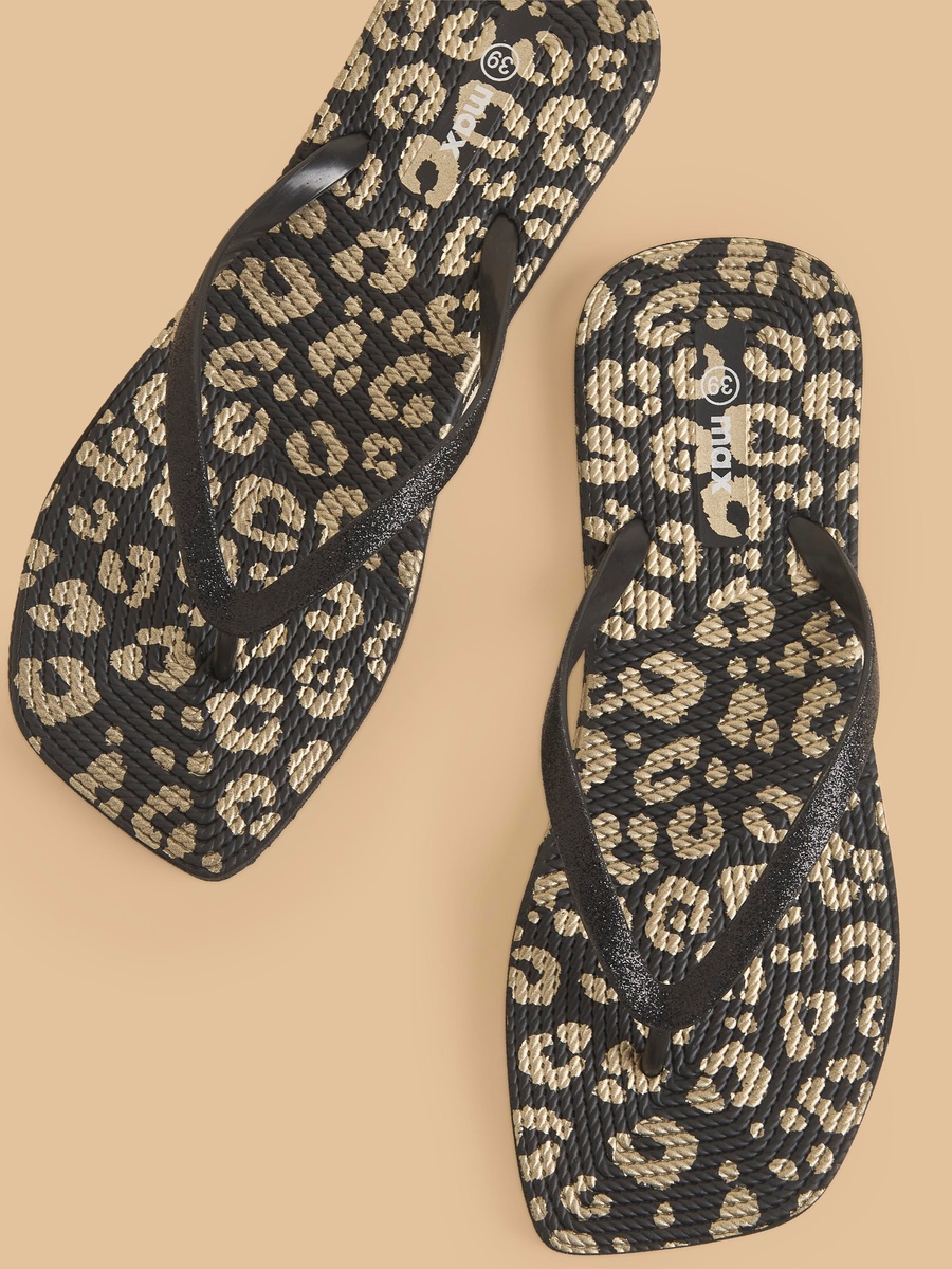 Animal Print Flip Flops
