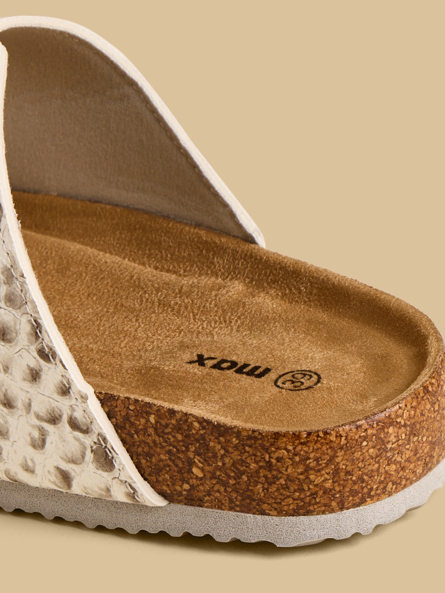 Buckle Accent Slip-On Sandals