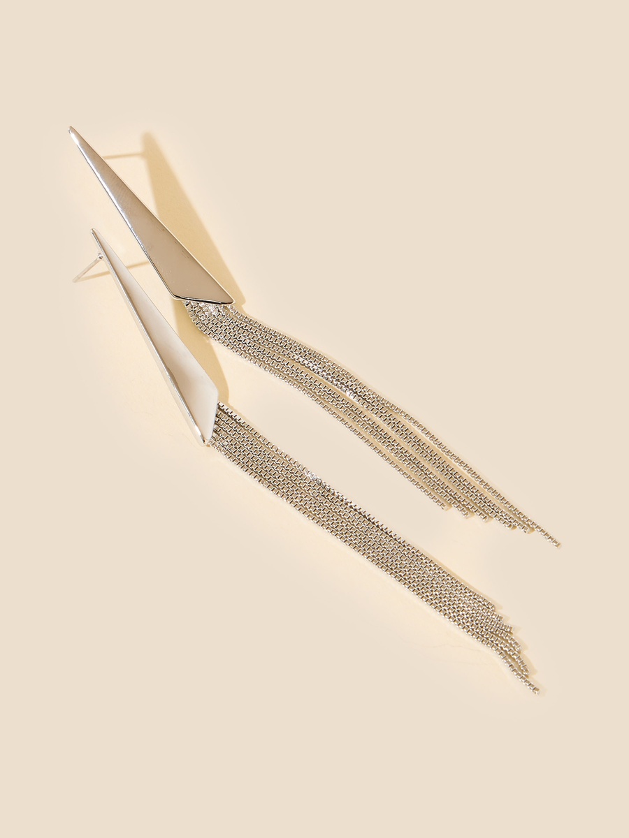 Tassel Detail Dangler Earrings with Pushback Closure