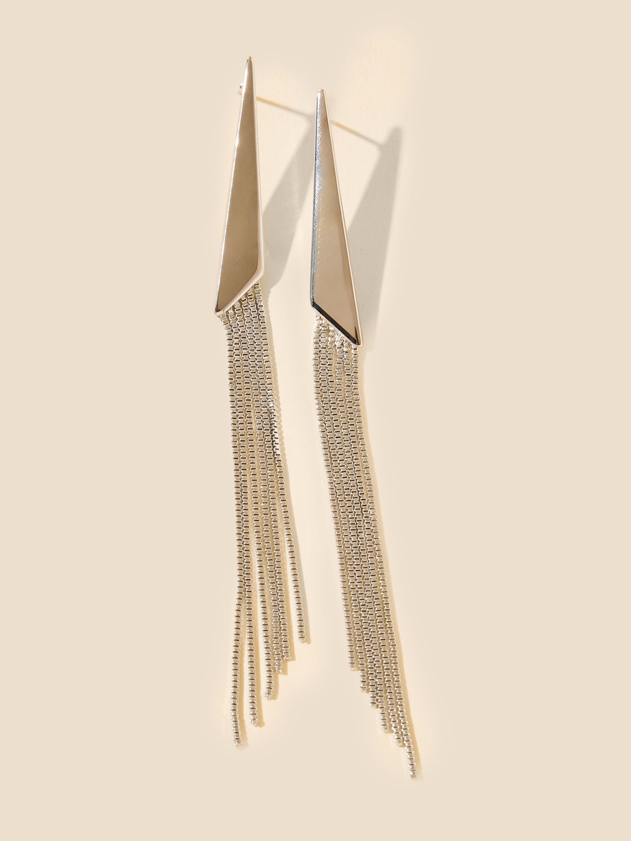Tassel Detail Dangler Earrings with Pushback Closure