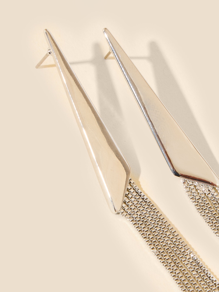 Tassel Detail Dangler Earrings with Pushback Closure