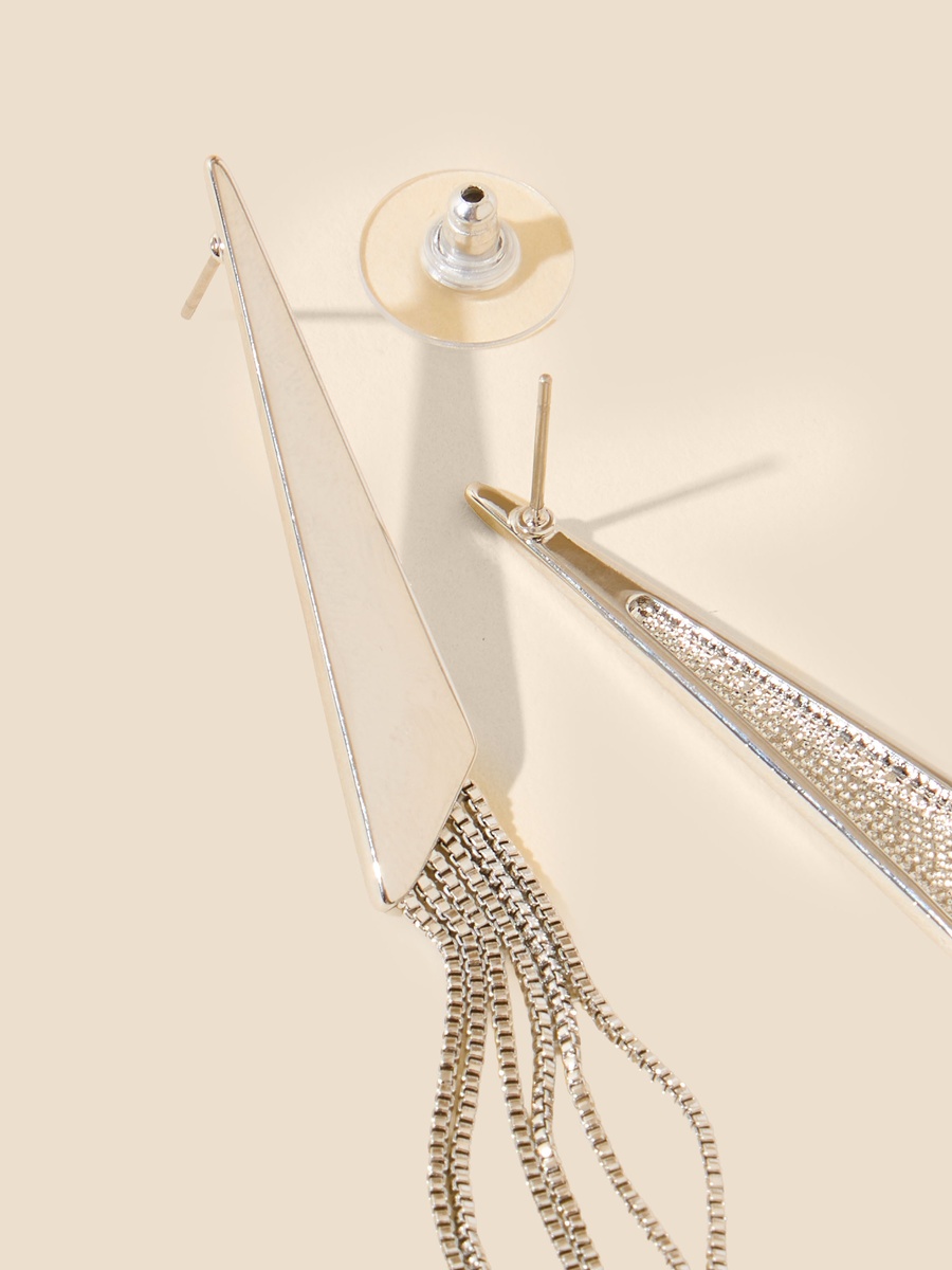 Tassel Detail Dangler Earrings with Pushback Closure