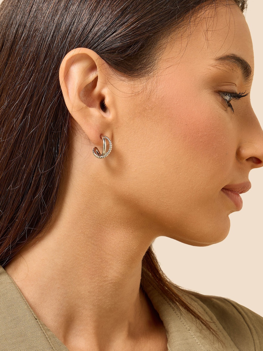 Pack of 9 - Assorted Hoop Earrings with Pushback Closure