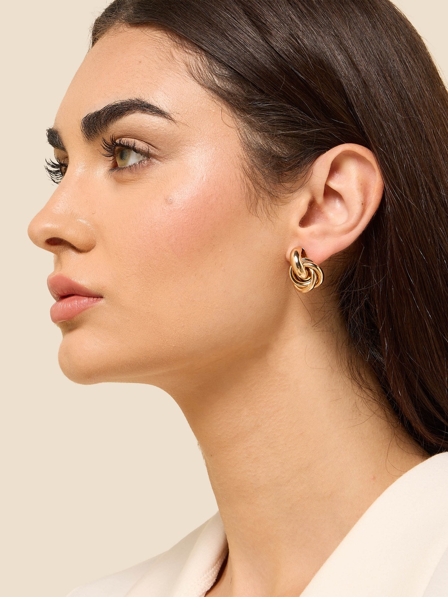 Pack of 6 - Metallic Earrings with Pushback Closure