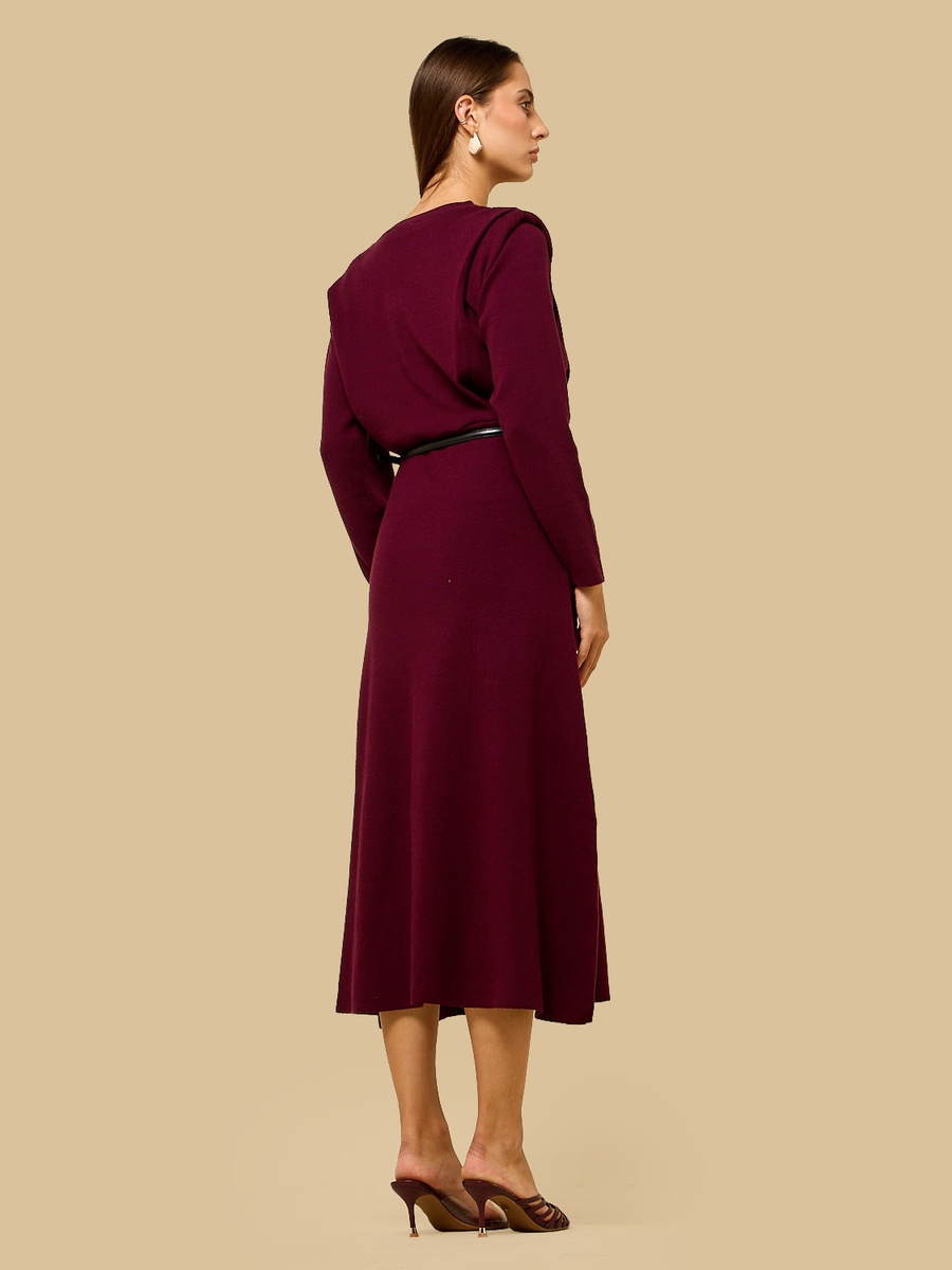 Textured Dress with Shoulder Pad