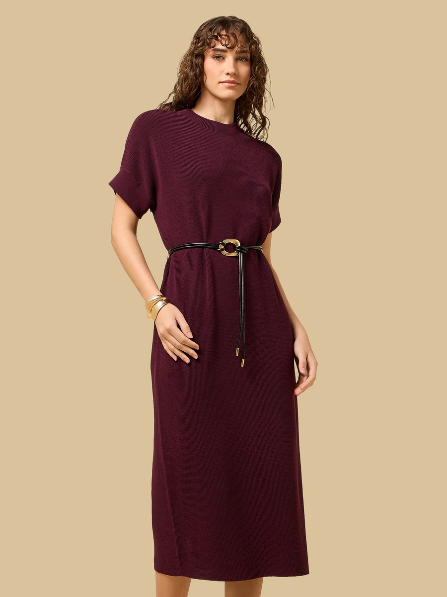 Knitted Dress with Belt