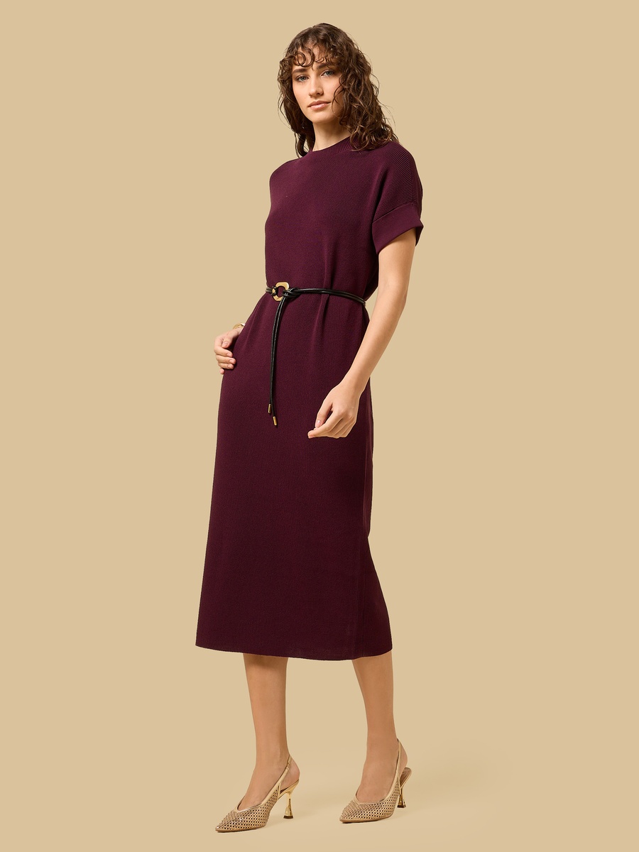 Knitted Dress with Belt